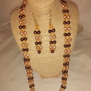 COPY - Handmade pearl necklace set. N12